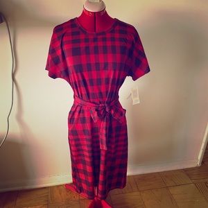 New w/ Tags Lularoe Marley Red & Black Plaid Dress